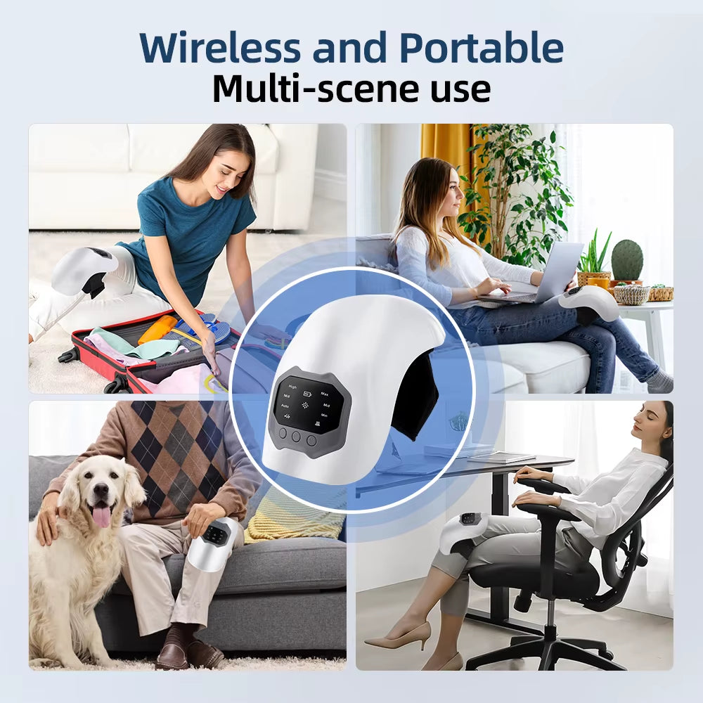 Wireless Electric Heating Knee Massage Pad Red Light Therapy Airbag Wrap Knee Massager Hot Compress High Vibration Massage