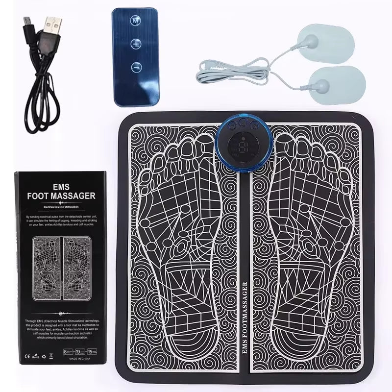 Electric EMS Foot Massager Pad Electrical Muscle Stimulation Foot Massager USB Charging Portable