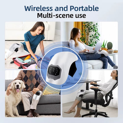 Wireless Electric Heating Knee Massage Pad Red Light Therapy Airbag Wrap Knee Massager Hot Compress High Vibration Massage