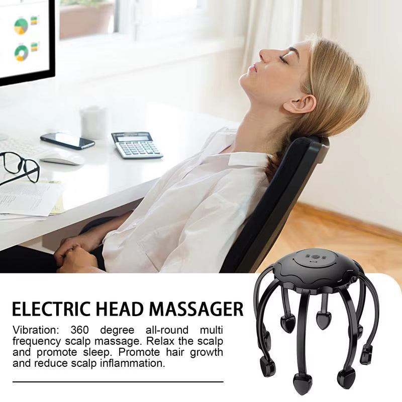 Head Scratcher Scalp Massager Automatic Octopus Claw Scalp Massaging Tool 8 Claw Head Massager Electric Scalp Stimulator Finger