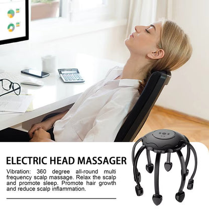 Head Scratcher Scalp Massager Automatic Octopus Claw Scalp Massaging Tool 8 Claw Head Massager Electric Scalp Stimulator Finger